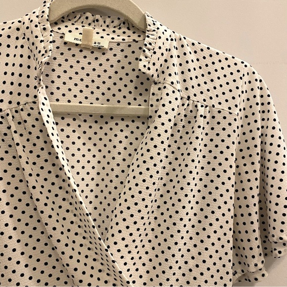 Monteau white & black polka dot blouse - Picture 2 of 4